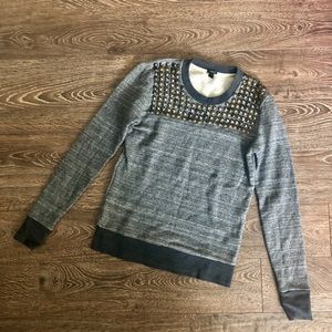 Mini Metal Plate Embellished Sweatshirt